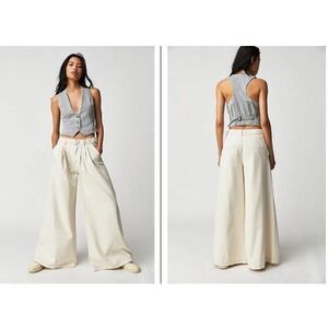 We The Free Cream Wide Leg Jeans
